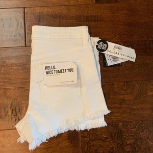 White denim shorts